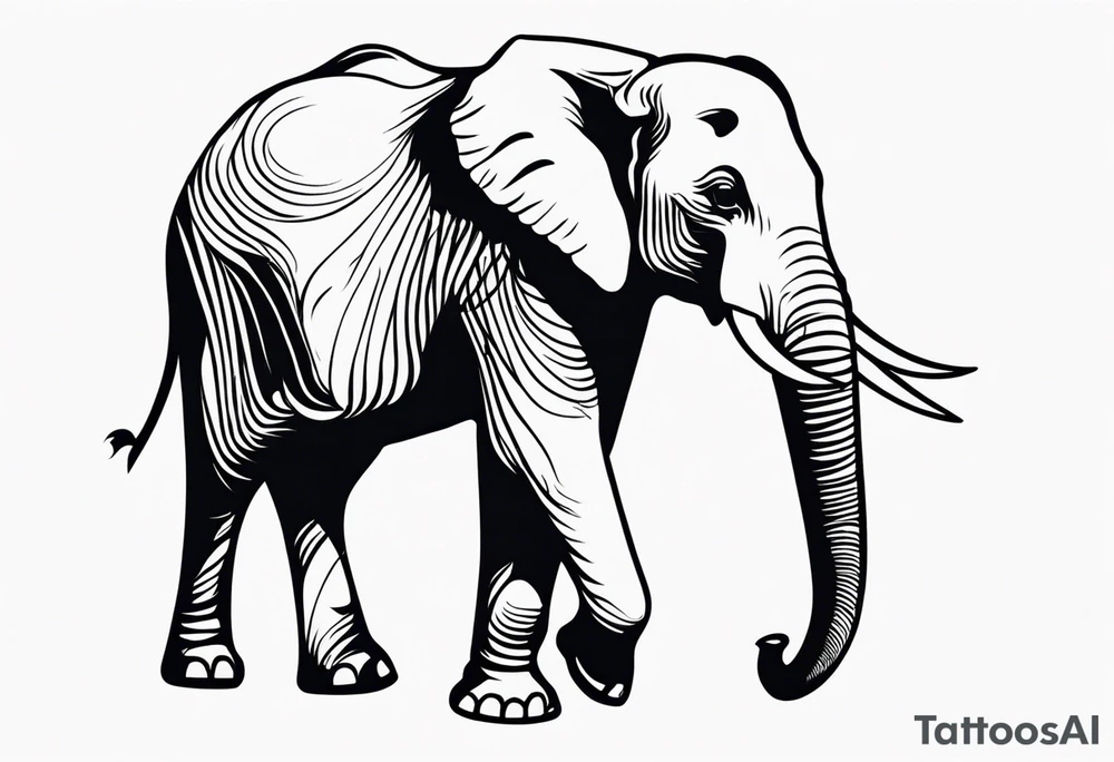 elephant with a trunk up tattoo idea