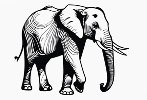 elephant with a trunk up tattoo idea