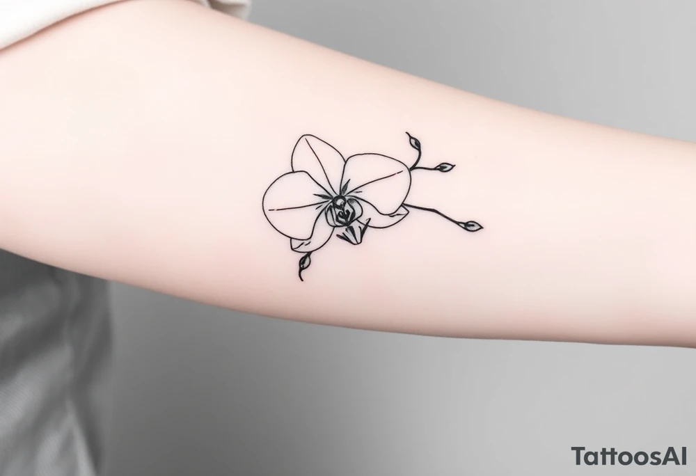 Orchid with vines tattoo idea