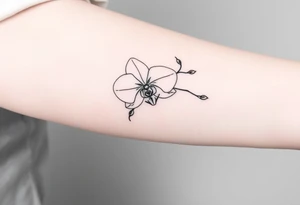 Orchid with vines tattoo idea