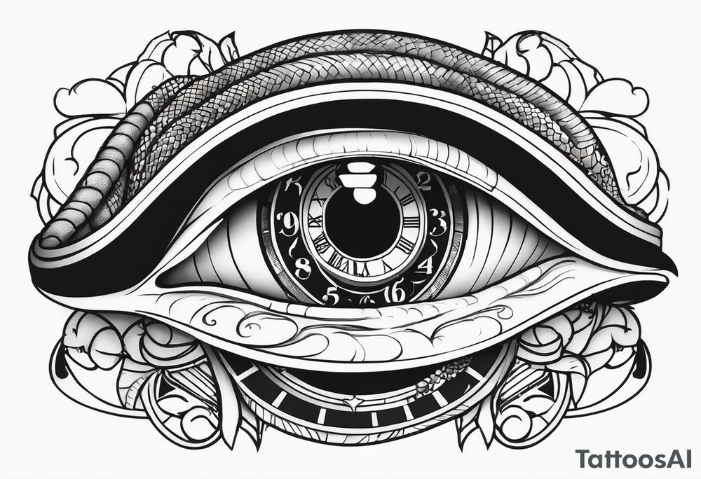 human eye wrapped around snake and pupil is a clock tattoo idea human eye wrapped around snake and pupil is a clock tattoo idea