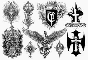 Corinthians 16:13 Theme back piece tattoo idea