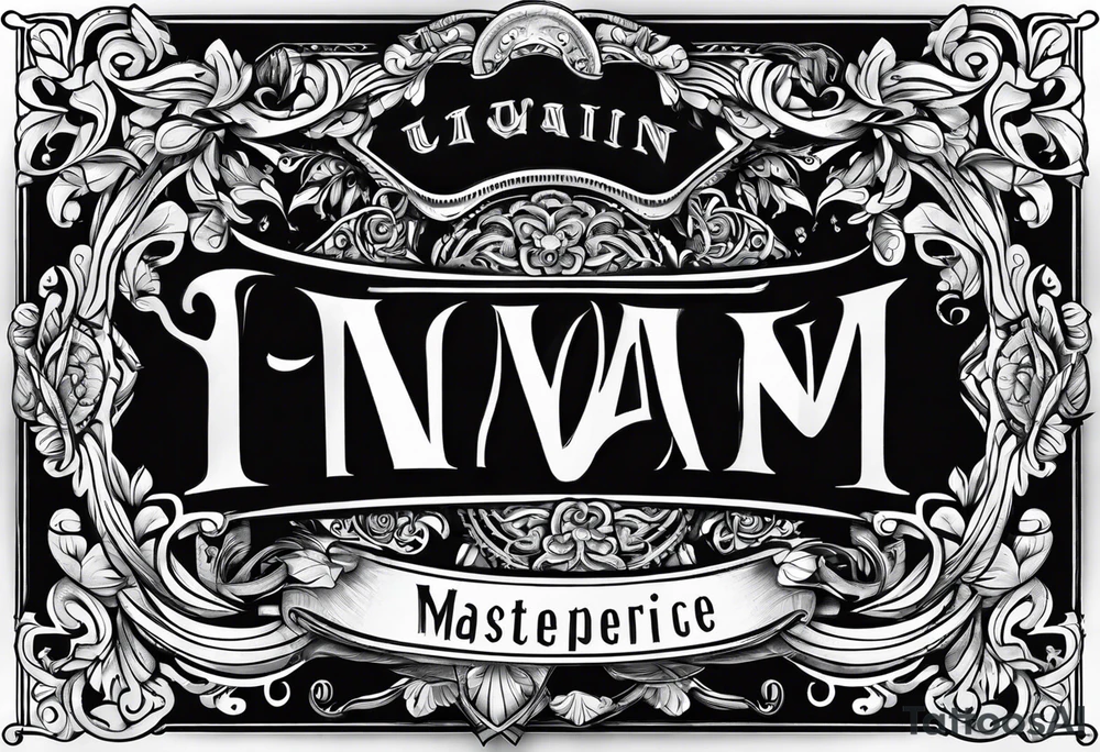 Lettering of the name Ivan tattoo idea