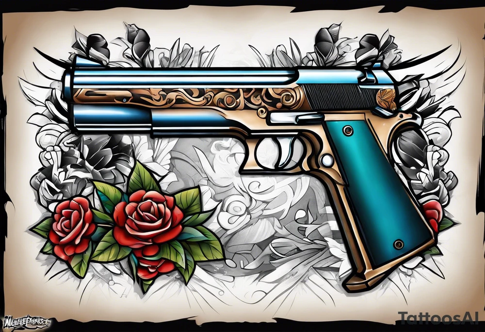 Boondocks cartoon gun Riley tattoo idea