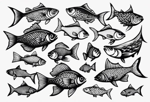 Shoal of small fish tattoo idea