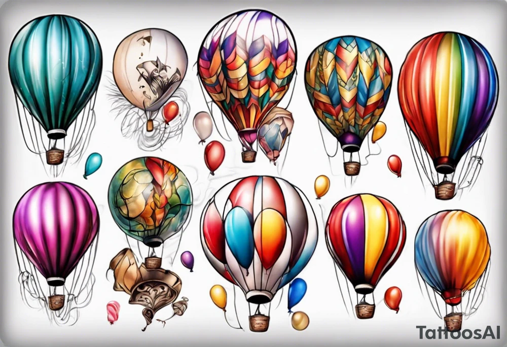 colorfull baloons tattoo idea