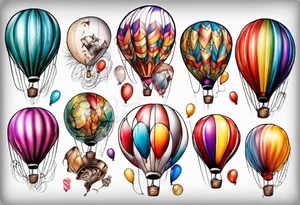 colorfull baloons tattoo idea