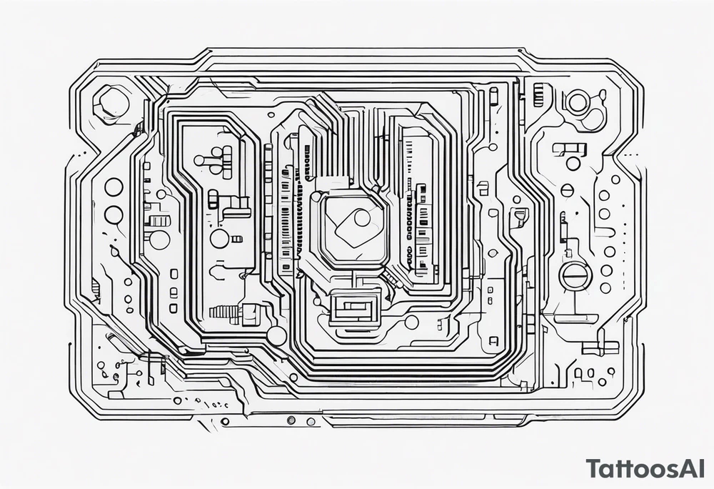 Futuristic Circuit Board tattoo idea