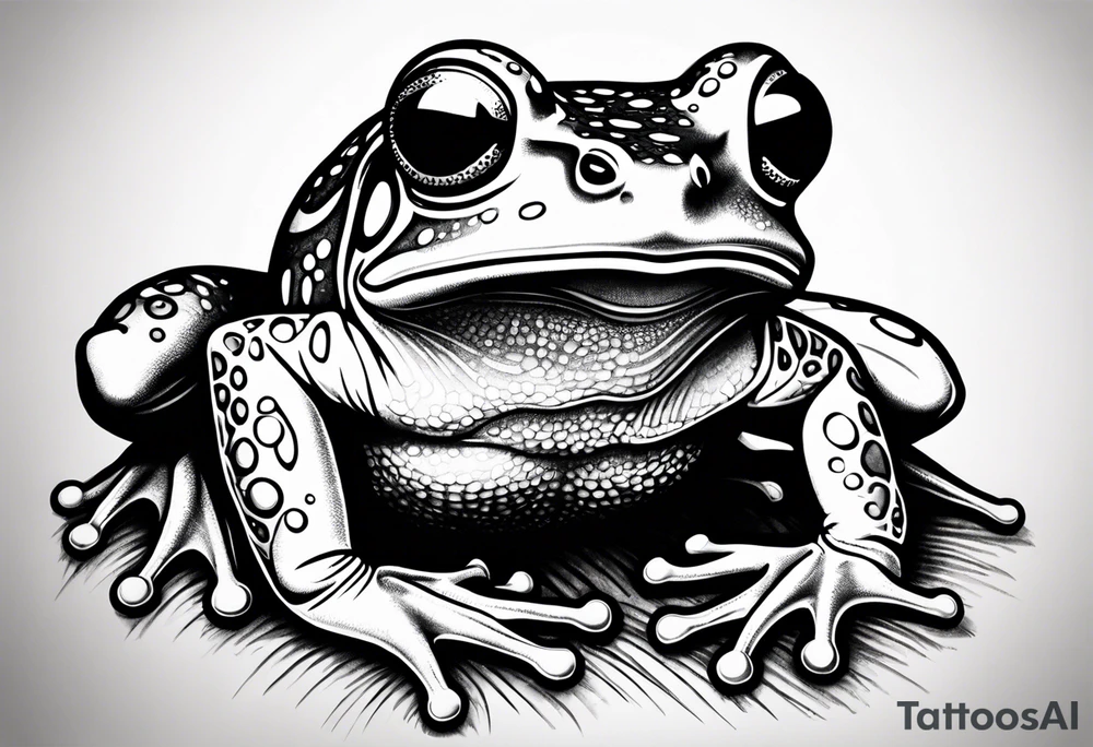a psychedelic frog tattoo idea