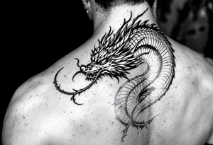 beautiful water dragon tattoo idea