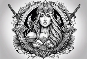 Valhalla sword shield mother tattoo idea