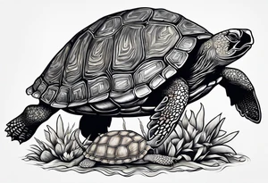 Rabbit and Turtle running tattoo idea
