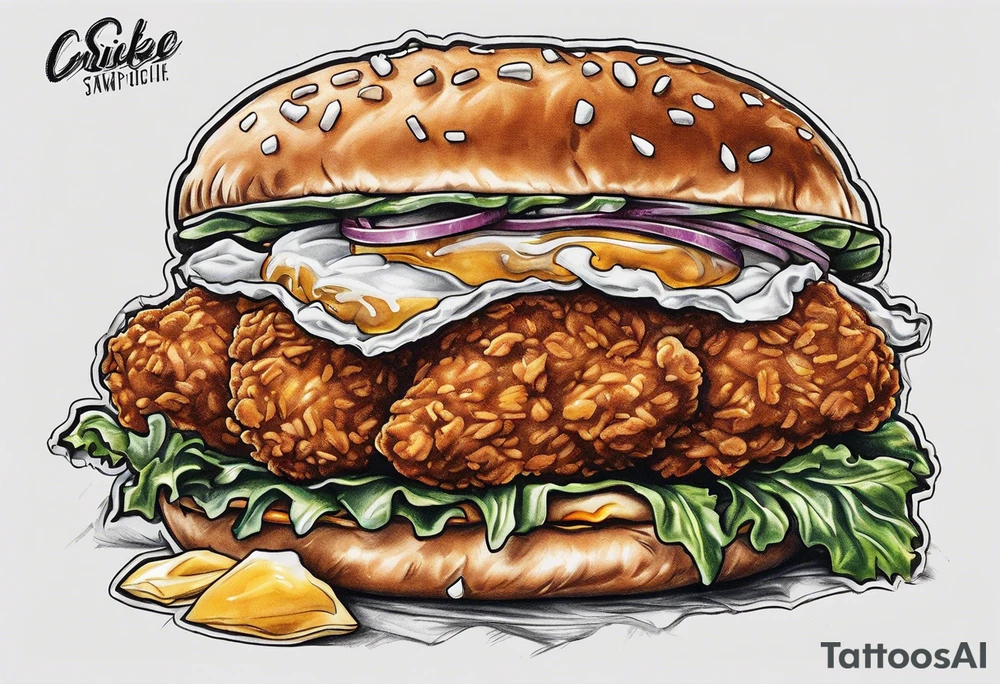 A fried chicken sandwich tattoo idea