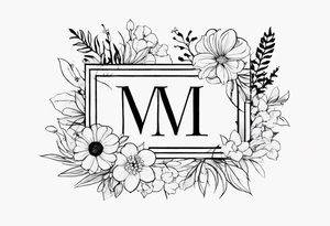 roman numerals for March 13, 2011 surrounded by floral and shapes on tricep tattoo idea