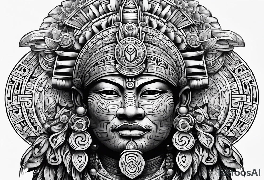 Mayan moon god tattoo idea