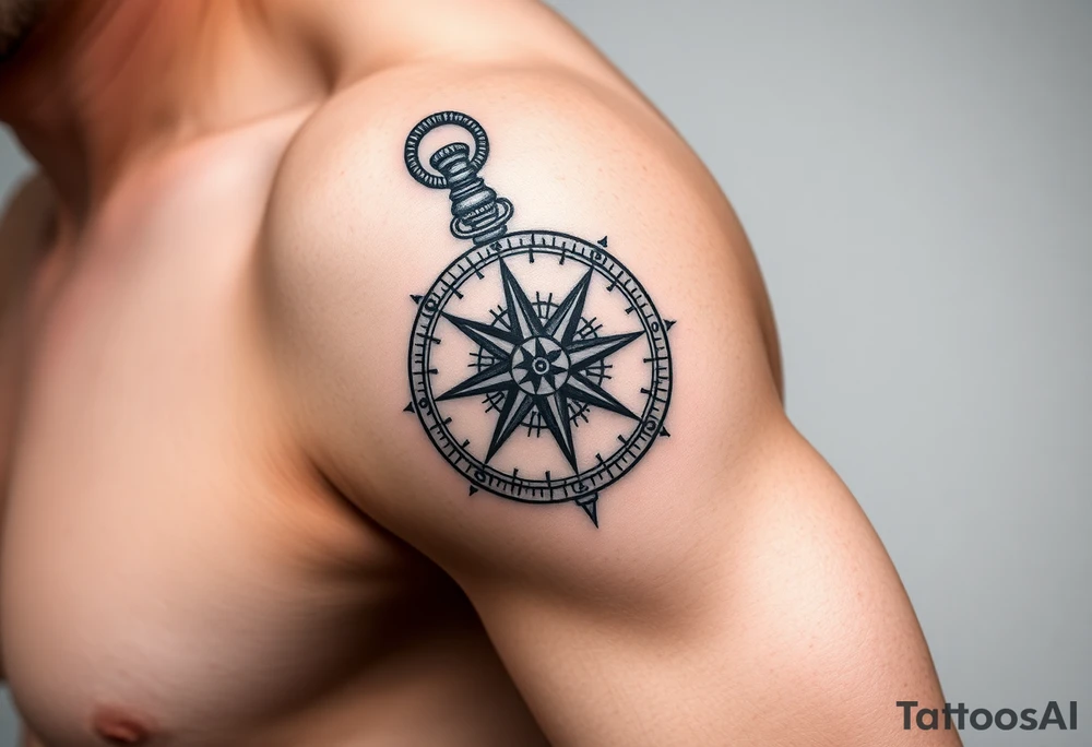 Artsy Compass tattoo idea