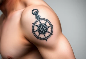 Artsy Compass tattoo idea