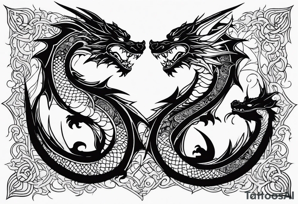 roaring dragons tattoo idea