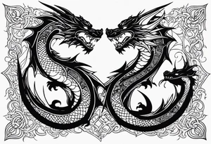 roaring dragons tattoo idea