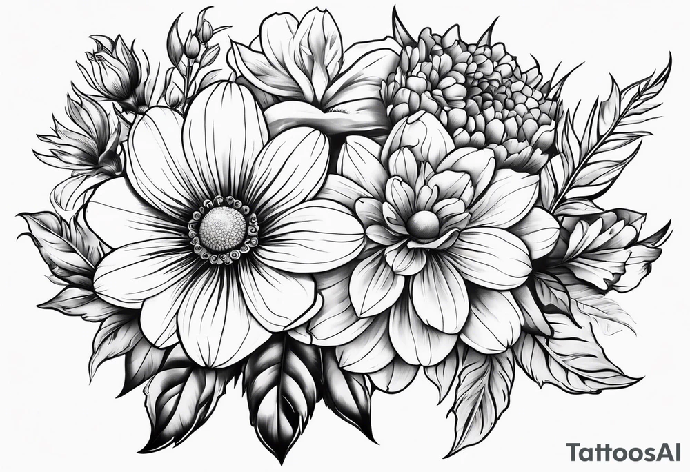 California native flowers tattoo idea