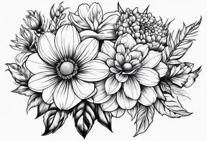 California native flowers tattoo idea