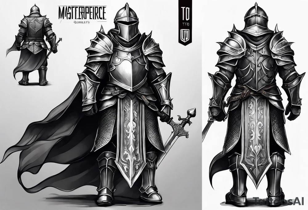 knight heavy armor full body tattoo idea