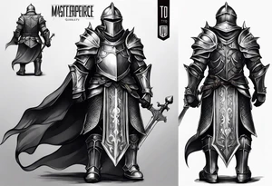 knight heavy armor full body tattoo idea