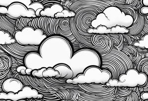 heaven clouds swirl vignette tattoo idea