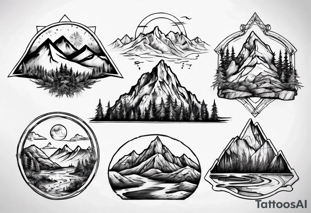Mountain scape tattoo idea