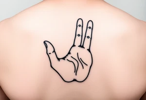 Buddha hand making 'like' gesture. Thumbprint is a social media logo. Dotwork style, black ink, 7cm. tattoo idea