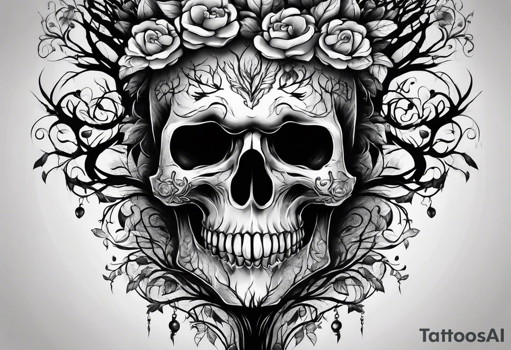 Skull tree tattoo idea