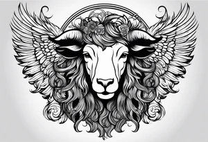black sheep with angel wings tattoo idea