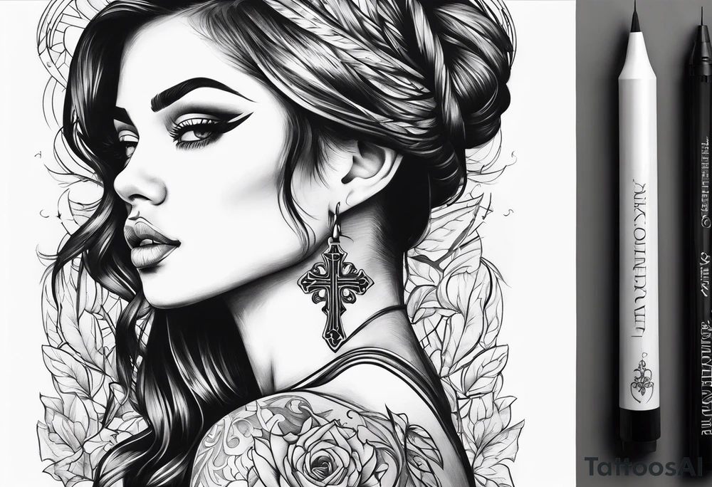 lighting with a cross tattoo idea