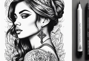 lighting with a cross tattoo idea