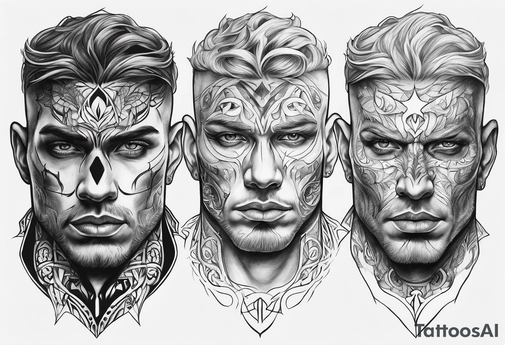 Sexy male ghost face tattoo idea