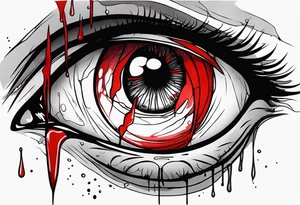 Bloody tear flow from eye sleeve tattoo tattoo idea