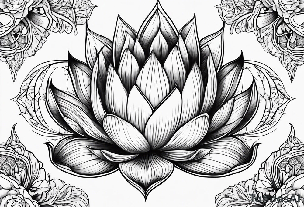 Moon flower lotos tattoo idea