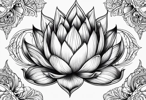 Moon flower lotos tattoo idea