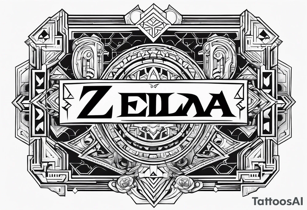 Simple tattoo inspired with video game Zelda containig name Mina and Han tattoo idea