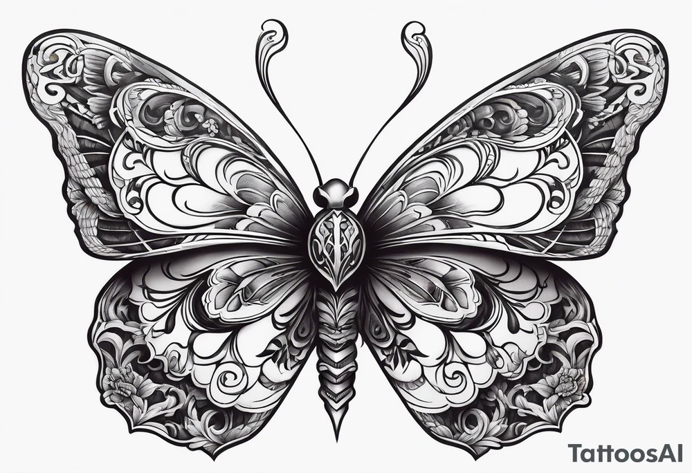 A skull that looks like a butterfly. tattoo idea