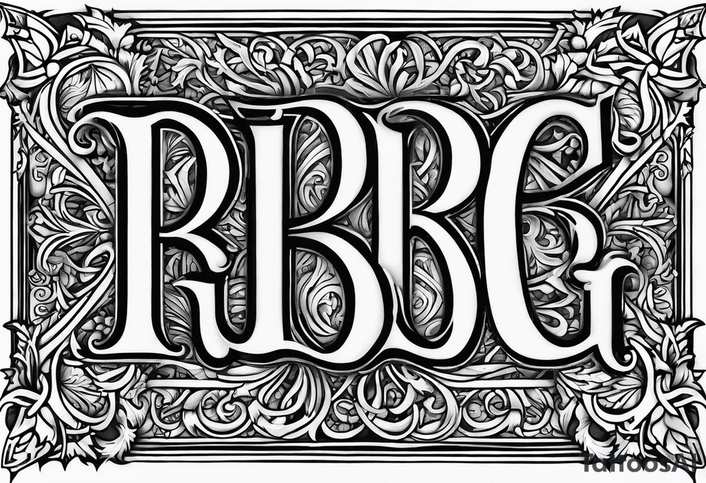 letters: "MRBG" underlined, equally separated
simple, clear, plain, unadorned tattoo idea