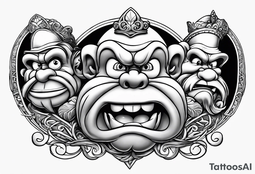 speak no evil see no evil hear no evil with disney characters tattoo idea speak no evil see no evil hear no evil with disney characters tattoo idea