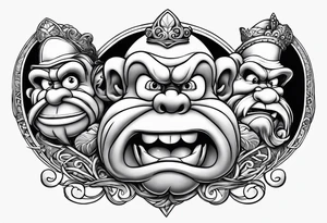 speak no evil see no evil hear no evil with disney characters tattoo idea