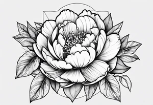 Triangle, peonies, lines, sun, thin lines, aesthetics, tattoo for girl tattoo idea