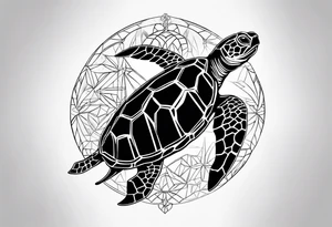 Geometric seaturtle tattoo idea
