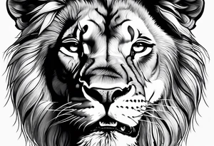 lion close up angry tattoo idea