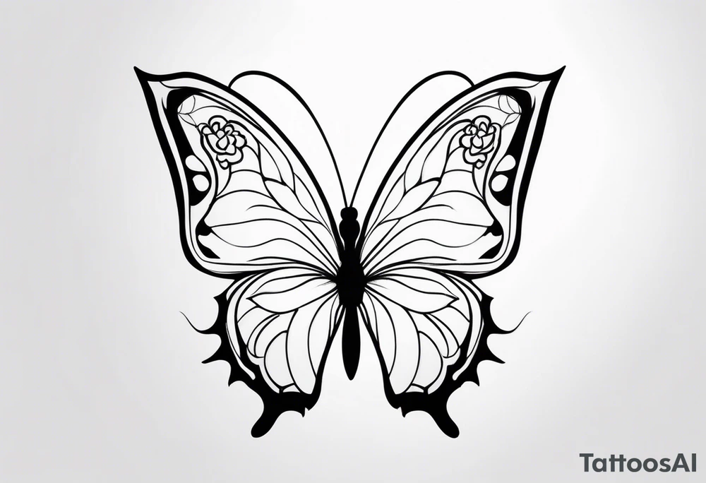 Pretty butterfly tattoo idea