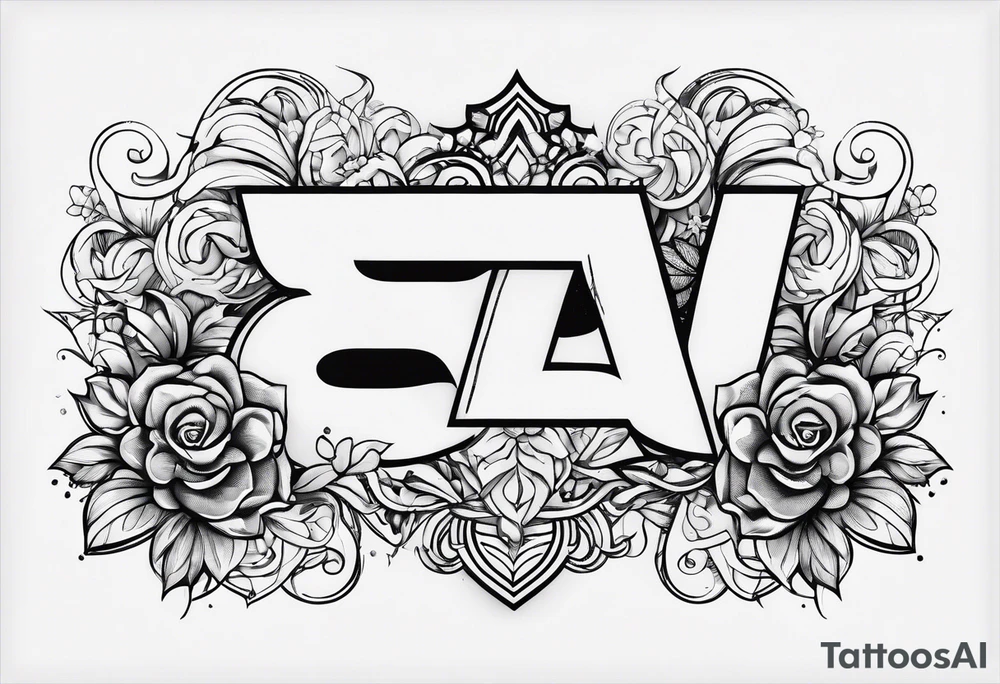 small fine line art with the letters L and C tattoo idea