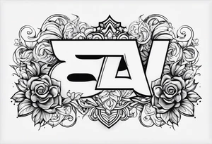 small fine line art with the letters L and C tattoo idea