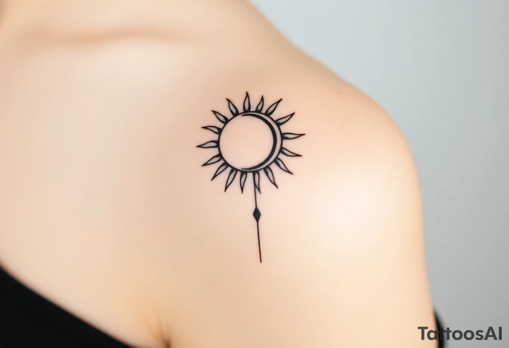 The sun and the moon cascading tattoo idea